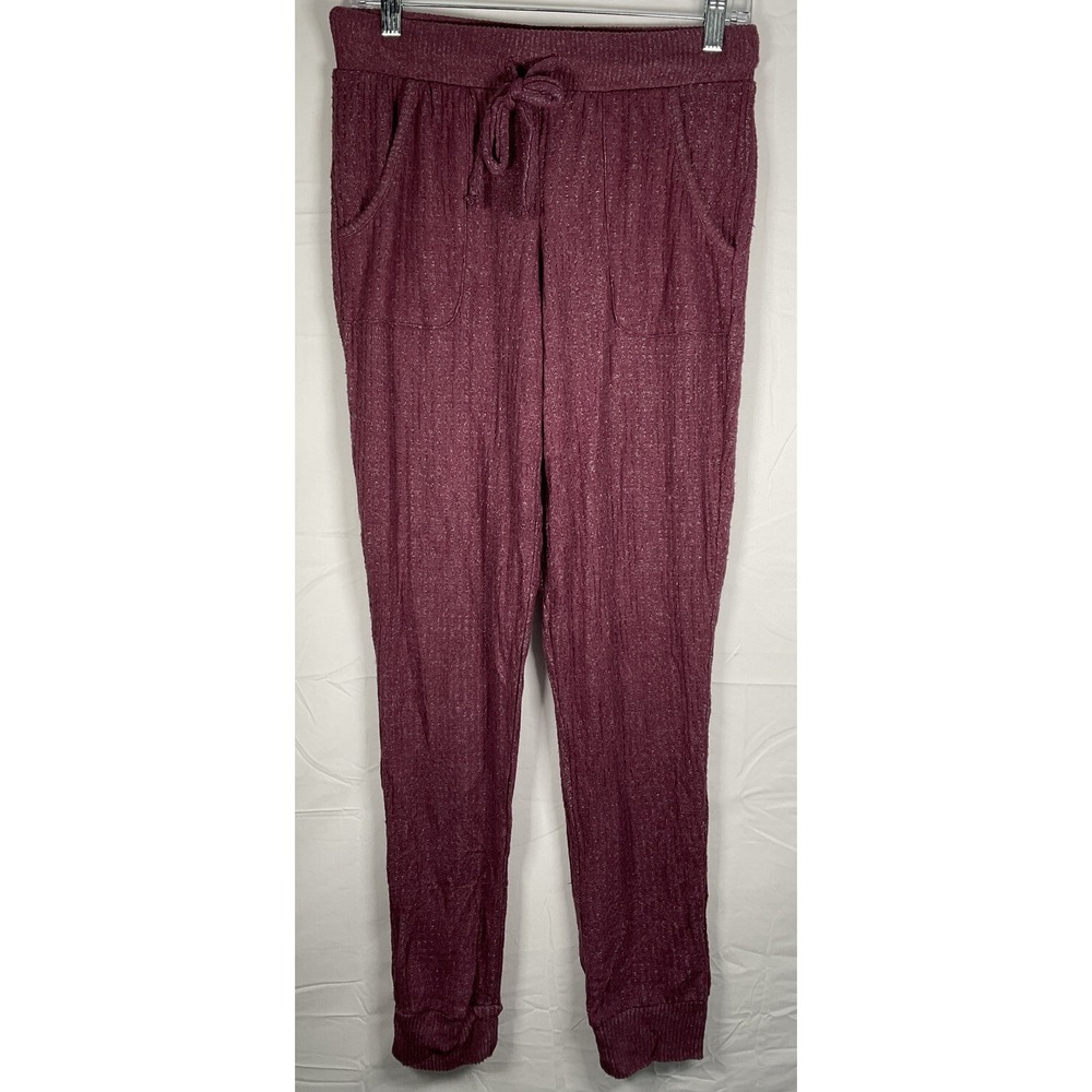 NWOT Junior's Hippie Rose Drawstring‎ Sweatpants Joggers Dark Purple Medium